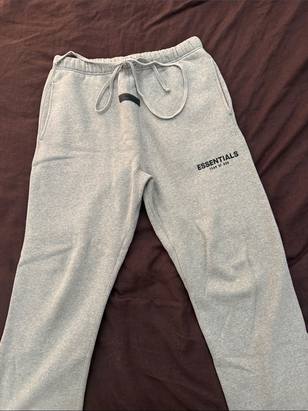 ESSENTIALS Light Gray Sweatpants with Logo